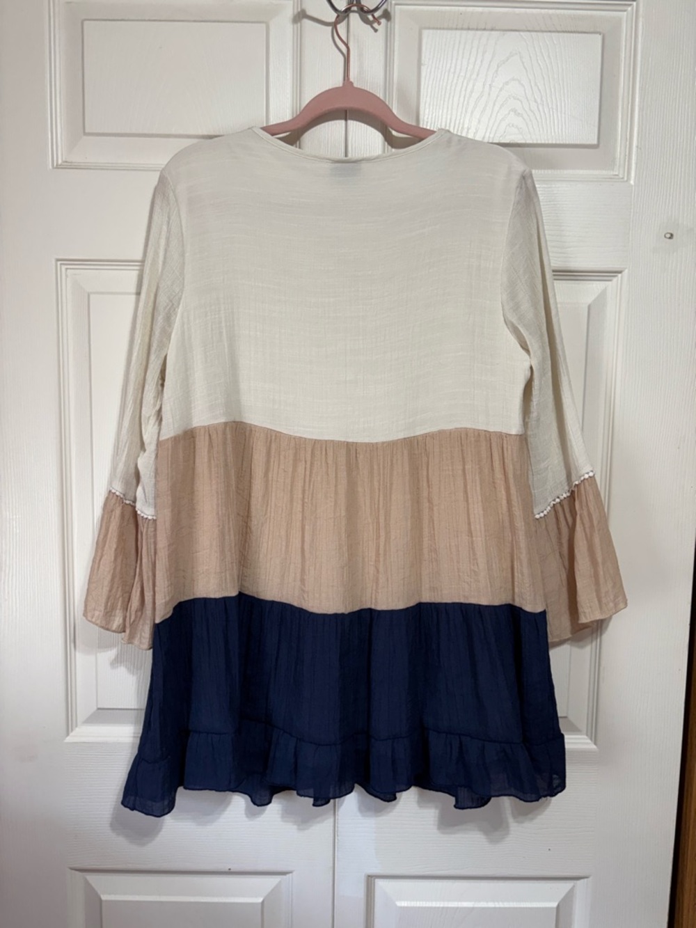 Boho Hippie Tiered V-Neck Mini Dress - Picture 5 of 7